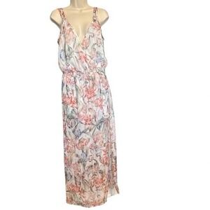 LUXXEL Floral Maxi Romper Dress Size Medium Feminine Dainty Fairy Coastal Fairy